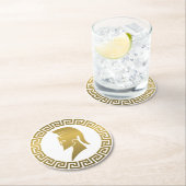 金ゴールドスパルタン鍵 ラウンドペーパーコースター (インサイチュ)