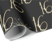 金ゴールドスパーカーズ16誕生日 ラッピングペーパー (ロールコーナー)