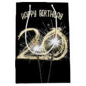 金ゴールドスパーカーズ20誕生日 ミディアムペーパーバッグ (正面)