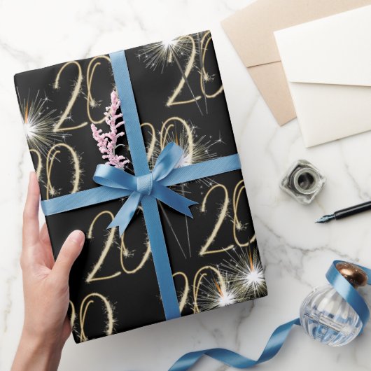 金ゴールドスパーカーズ20誕生日 ラッピングペーパー (ギフト)