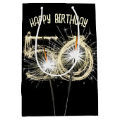 金ゴールドスパーカーズ50誕生日 ミディアムペーパーバッグ (正面)