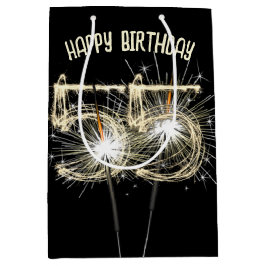 金ゴールドスパーカーズ55誕生日 ミディアムペーパーバッグ