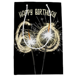 金ゴールドスパーカーズ60誕生日 ミディアムペーパーバッグ