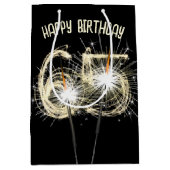 金ゴールドスパーカーズ65誕生日 ミディアムペーパーバッグ (正面)