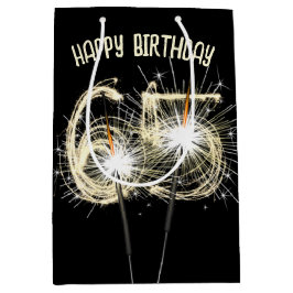 金ゴールドスパーカーズ65誕生日 ミディアムペーパーバッグ