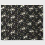 金ゴールドスパーカーズ70誕生日 ラッピングペーパー (フラット)