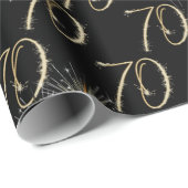 金ゴールドスパーカーズ70誕生日 ラッピングペーパー (ロールコーナー)