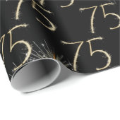 金ゴールドスパーカーズ75誕生日 ラッピングペーパー (ロールコーナー)