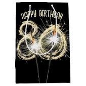 金ゴールドスパーカーズ80誕生日 ミディアムペーパーバッグ (正面)