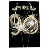 金ゴールドスパーカーズ90誕生日 ミディアムペーパーバッグ (正面)