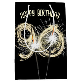 金ゴールドスパーカーズ90誕生日 ミディアムペーパーバッグ