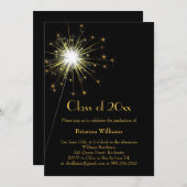 金ゴールドスパーカー卒業パーティー招待状 招待状 (正面/裏面)