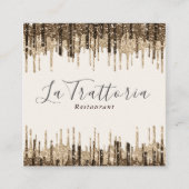 金ゴールドスパークスエレガントドリップスラトラットリアレストラン スクエア名刺 (正面)