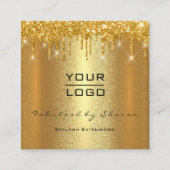 金ゴールドスパークメイクアップアーティストイベントプランナー美しいロゴ スクエア名刺 (正面)