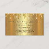 金ゴールドスパークメイクアップアーティストラッシュエステティシャン 名刺 (裏面)