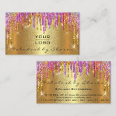 金ゴールドスパークメイクアップアーティストラッシュドリップスラックスロゴ 名刺 (正面/裏面)