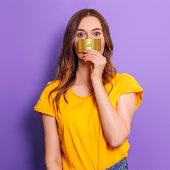 金ゴールドスパークメイクアップアーティストラッシュラエレガントックスロゴ 名刺