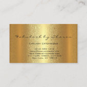 金ゴールドスパークメイクアップアーティストラッシュラエレガントックスロゴ 名刺 (裏面)