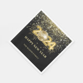 金ゴールドスパークリディスコボールニューイヤーイブパーティー スタンダードランチョンナプキン (角)