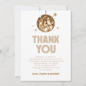 金ゴールドスパークリディスコ結婚ボール記念日 サンキューカード (正面)