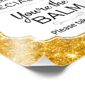 金ゴールドスパークリリップバーム好意ウェディングシャワー標識 フォトプリント            (角)