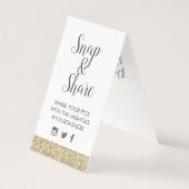 金ゴールドスパークリーグリッターパーティーハッシュタグ署名カード (裏面)