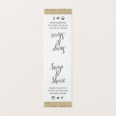 金ゴールドスパークリーグリッターパーティーハッシュタグ署名カード (外部フラット)