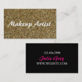 金ゴールドスパークリーグリッターメイクアップアーティスト名刺 名刺 (正面/裏面)