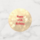 金ゴールドスパークリーハッピー65誕生日気球デザイン コンフェッティ (スモール正面)