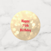 金ゴールドスパークリーハッピー75回誕生日気球デザイン コンフェッティ (スモール正面)