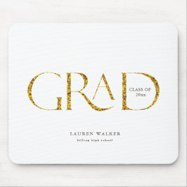 金ゴールドスパークルエレガントスクリプトの大学院マウスパッド マウスパッド
