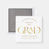 金ゴールドスパークルエレガントスクリプト大学院磁石 マグネット (正面/裏面)