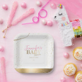 金ゴールドスパークルガールベビーシャワー ペーパープレート (パーティー)