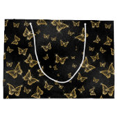 金ゴールドスパークルグラムチョウ ラージペーパーバッグ (裏面)