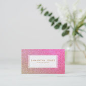 金ゴールドスパークルグリッターガーリーピンクメイクアップアーティスト 名刺 (スタンド正面)