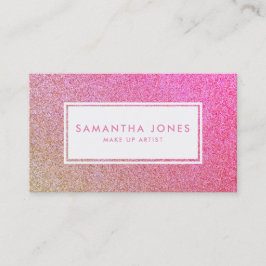 金ゴールドスパークルグリッターガーリーピンクメイクアップアーティスト 名刺