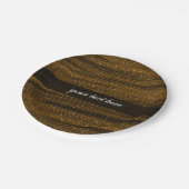 金ゴールドスパークルグリッター&ブラックシックパーティープレート ペーパープレート (アングル)