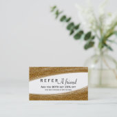 金ゴールドスパークルグリッター&ホワイトシックなクライアントカード 紹介カード (スタンド正面)