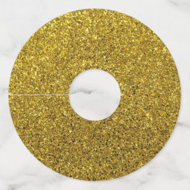 金ゴールドスパークルグリッター ワイングラスタグ