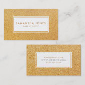 金ゴールドスパークルシンプルグリッターモダンメイクアップアーティスト 名刺 (正面/裏面)