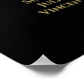 金ゴールドスパークルスター4テーブル結婚のシーティングチャート ポスター (角)