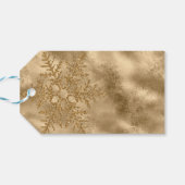 金ゴールドスパークルスノーフレークグリッター ギフトタグ (裏面横)