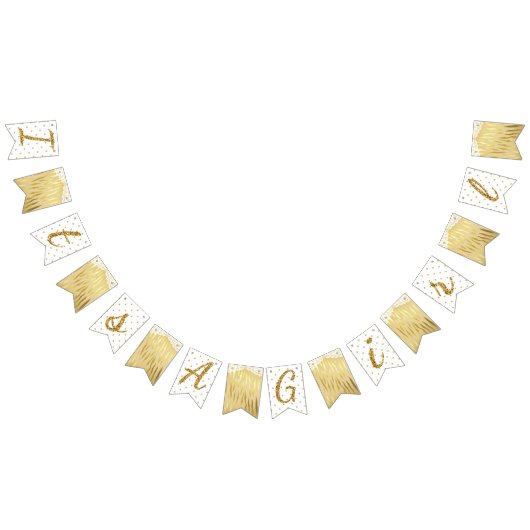 金ゴールドスパークルゼブラプリント水玉模様バナーフラグ バンティングフラッグ (全)