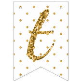 金ゴールドスパークルゼブラプリント水玉模様バナーフラグ バンティングフラッグ (第3の旗)