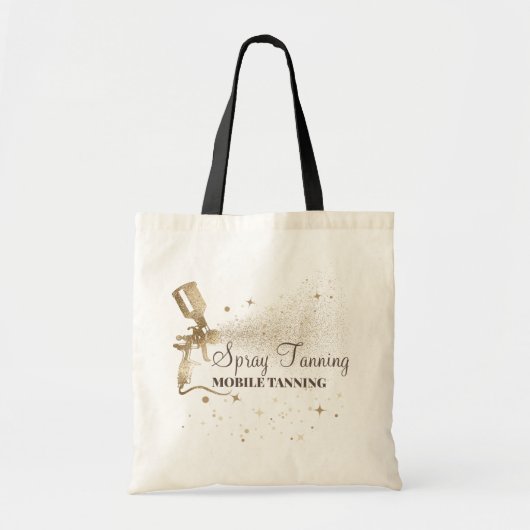 金ゴールドスパークルタン絵を描スプレーなめし トートバッグ (正面)