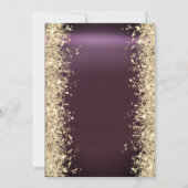 金ゴールドスパークルダイアモンズバーガンディ25誕生日 招待状 (裏面)