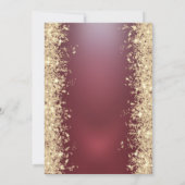 金ゴールドスパークルダイヤモンドレッドリタイアメントパーティー 招待状 (裏面)