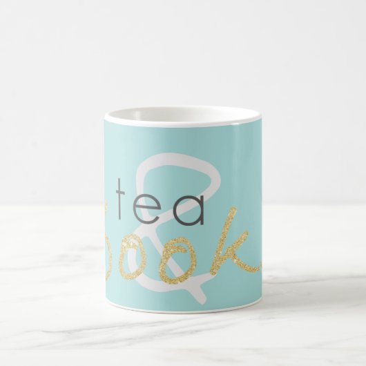 金ゴールドスパークルティーアンドブックスコーヒーマグ コーヒーマグカップ (中央)