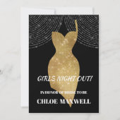 金ゴールドスパークルドレスバチェロレッテ招待状 招待状 (正面)