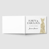 金ゴールドスパークルドレス40th誕生日パーティー ゲストブック (全面)